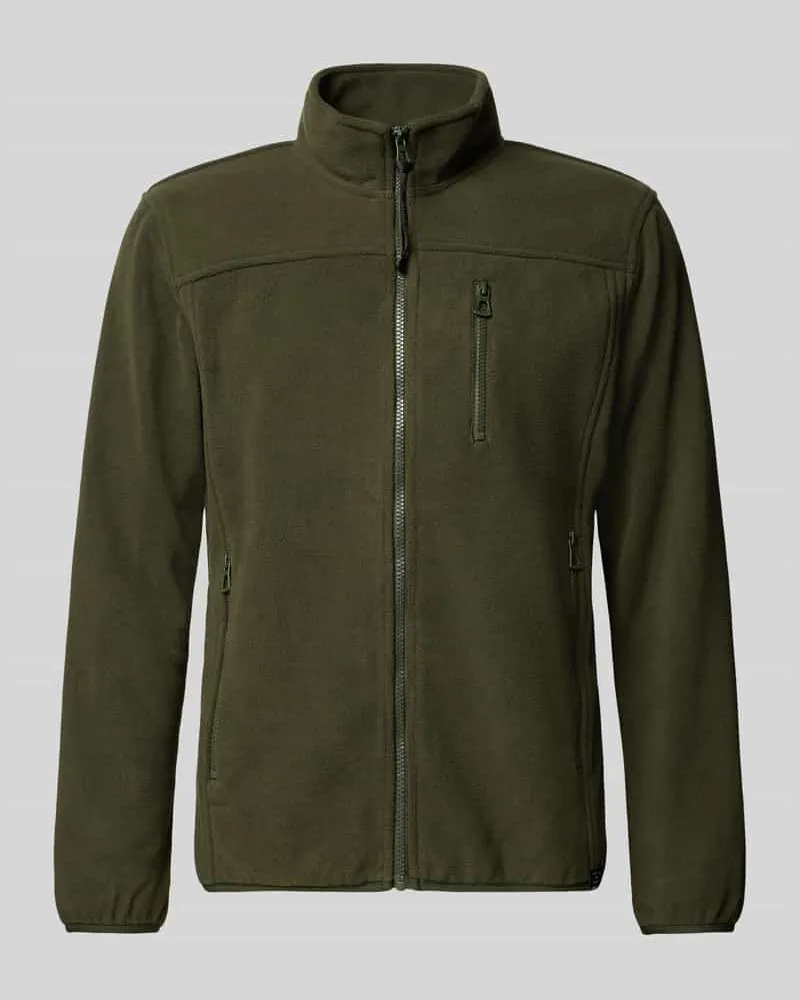 Lerros Fleecejacke mit Stehkragen und Label-Detail 