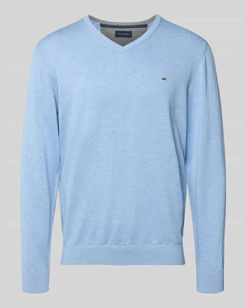 Christian Berg Strickpullover mit V-Ausschnitt Hellblau