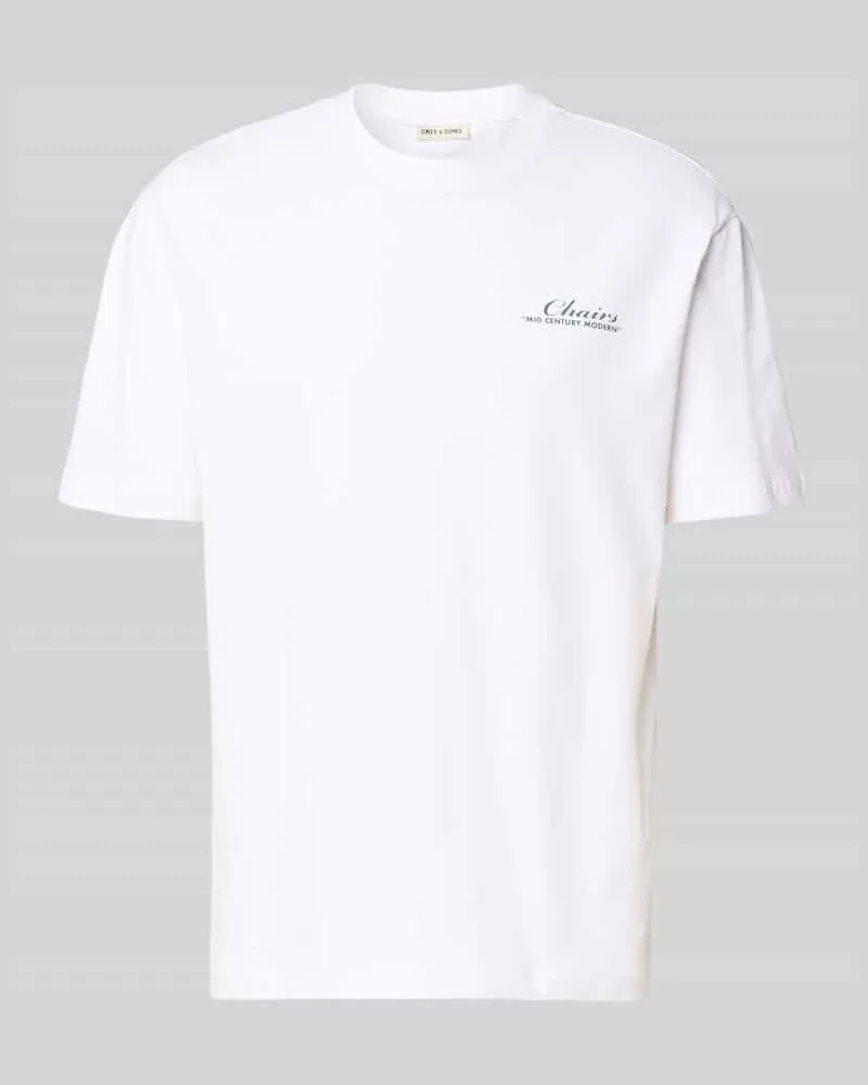 Only & Sons Regular Fit T-Shirt aus reiner Bio-Baumwolle Modell 'FRED LIFE Weiss
