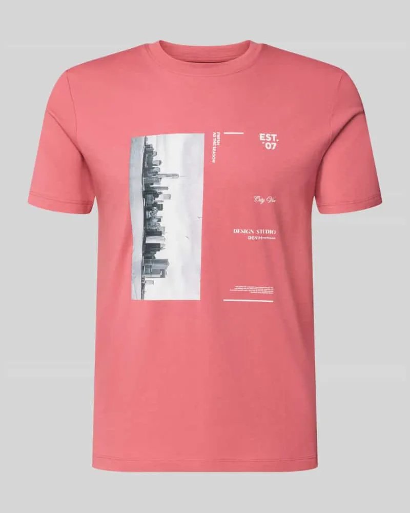 Tom Tailor Regular Fit T-Shirt aus reiner Baumwolle Hellrot