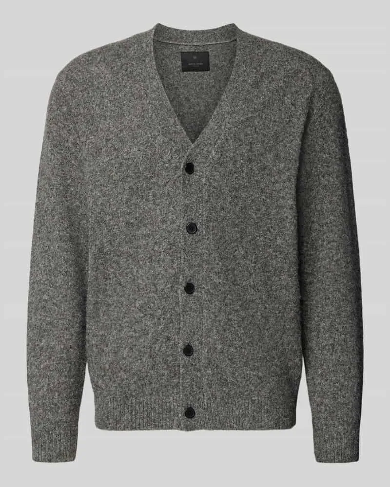 Jack & Jones Strickjacke mit Knopfleiste Modell 'BLASIMON Mittelgrau