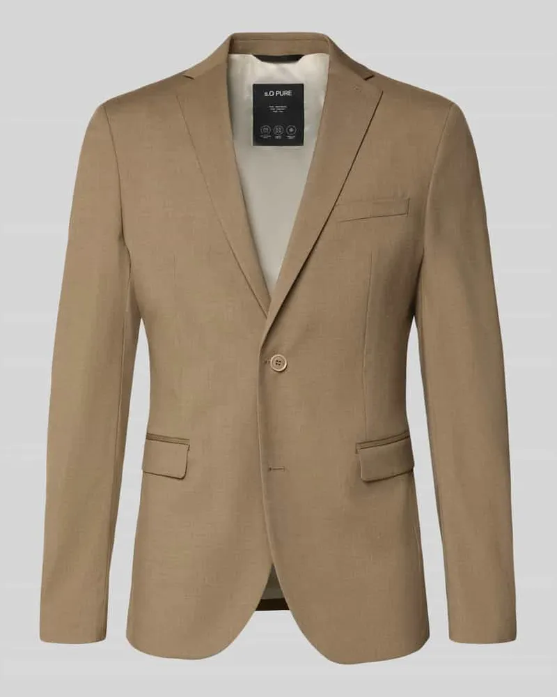 S.Oliver Slim Fit Sakko mit Viskose-Anteil Camel