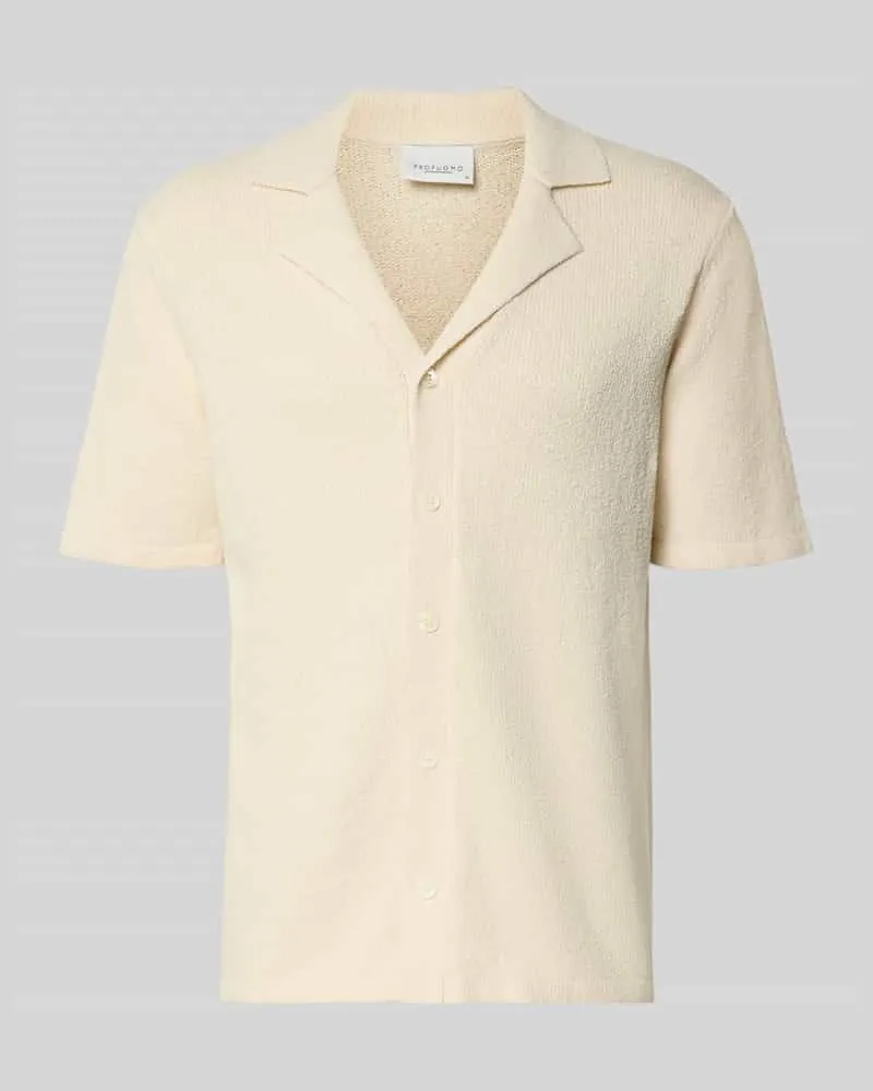 Profuomo Regular Fit Freizeithemd mit Reverskragen Offwhite