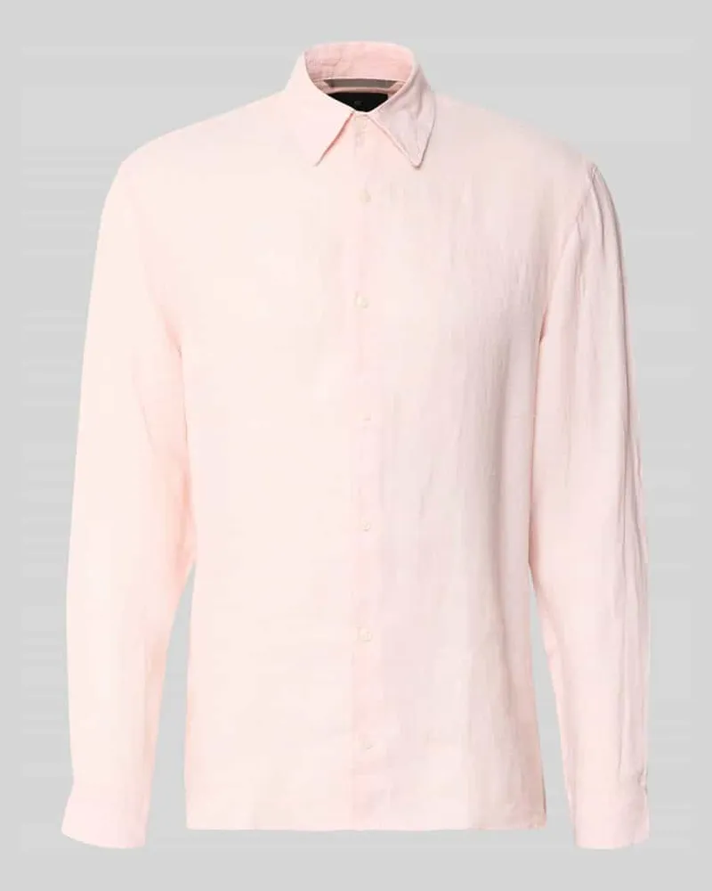 Jack & Jones Regular Fit Leinenhemd aus reinen Leinen Modell 'Lawrence Hellrosa