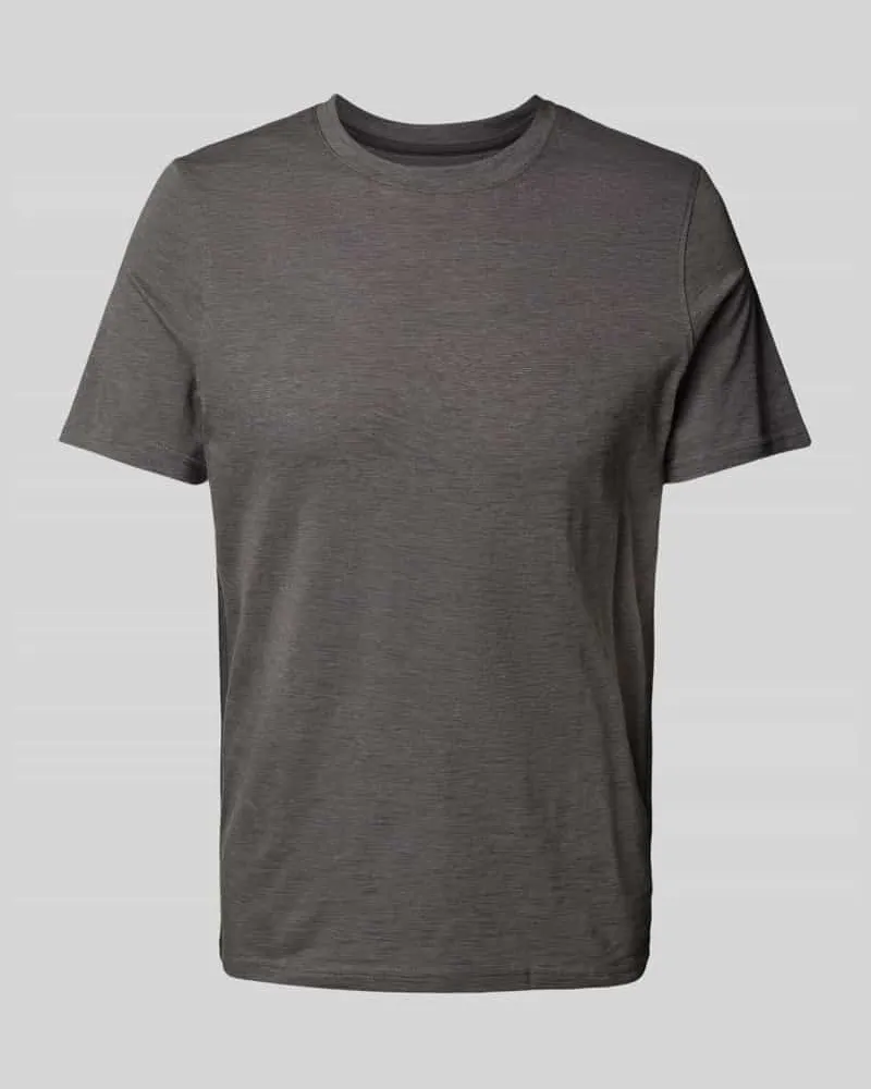 McNeal T-Shirt mit geripptem Rundhalsausschnitt Dunkelgrau