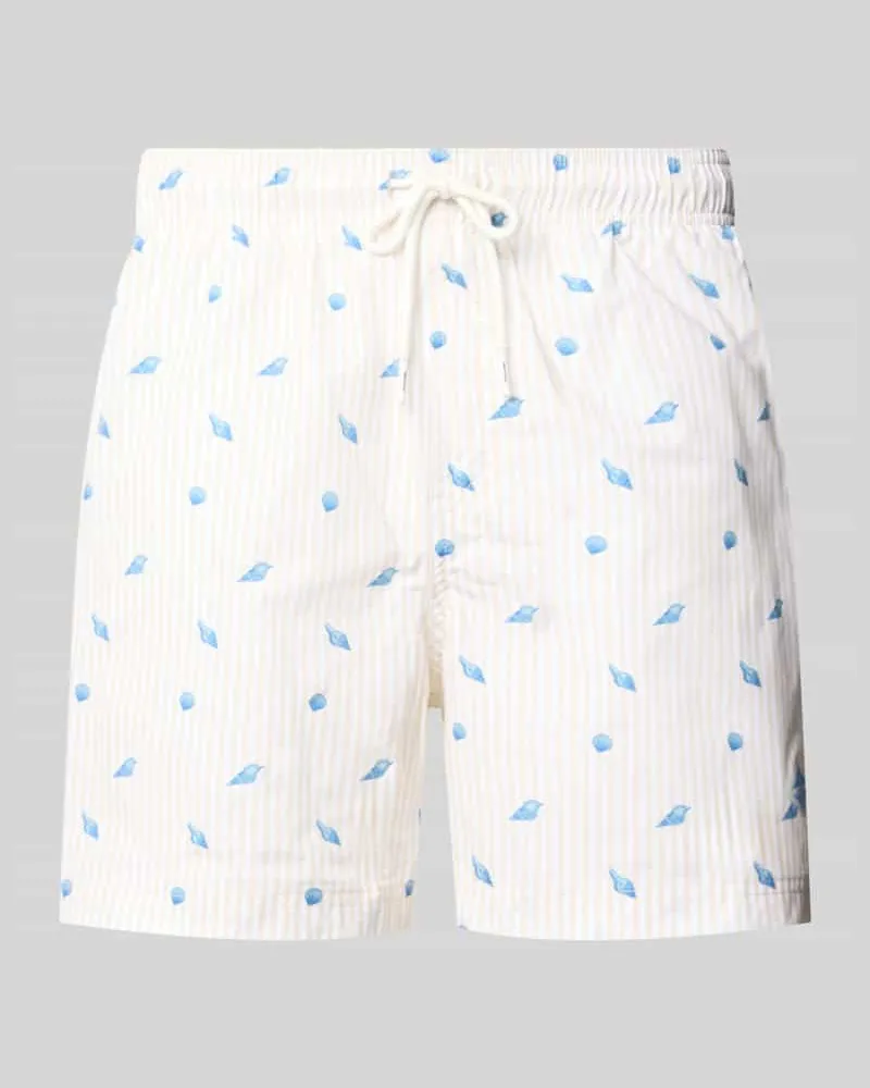 Jack & Jones Badehose im Allover-Look Modell 'MAUI BREEZE Offwhite