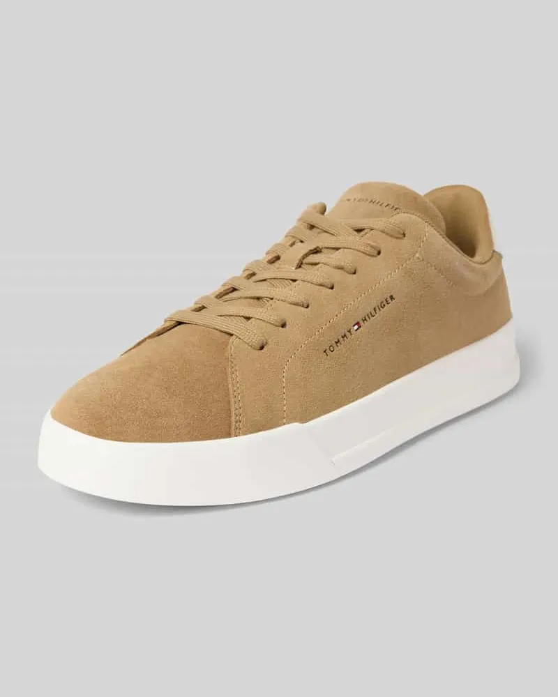 Tommy Hilfiger Low Top Sneaker aus Veloursleder Modell 'COURT CORE Beige