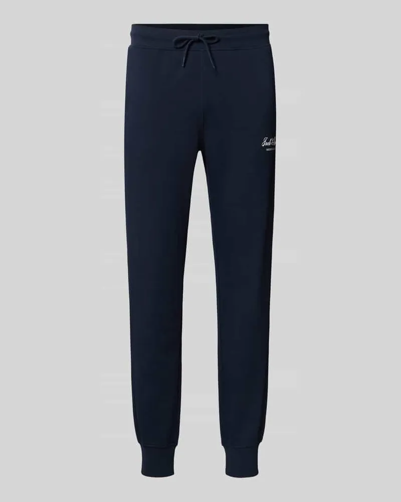 Jack & Jones Sweatpants mit Label-Print Modell 'GORDON Dunkelblau