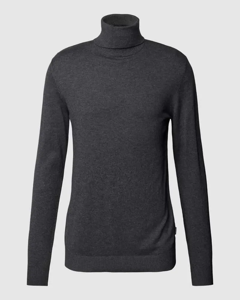 Jack & Jones Rollkragenpullover in melierter Optik Modell 'EMIL Anthrazit