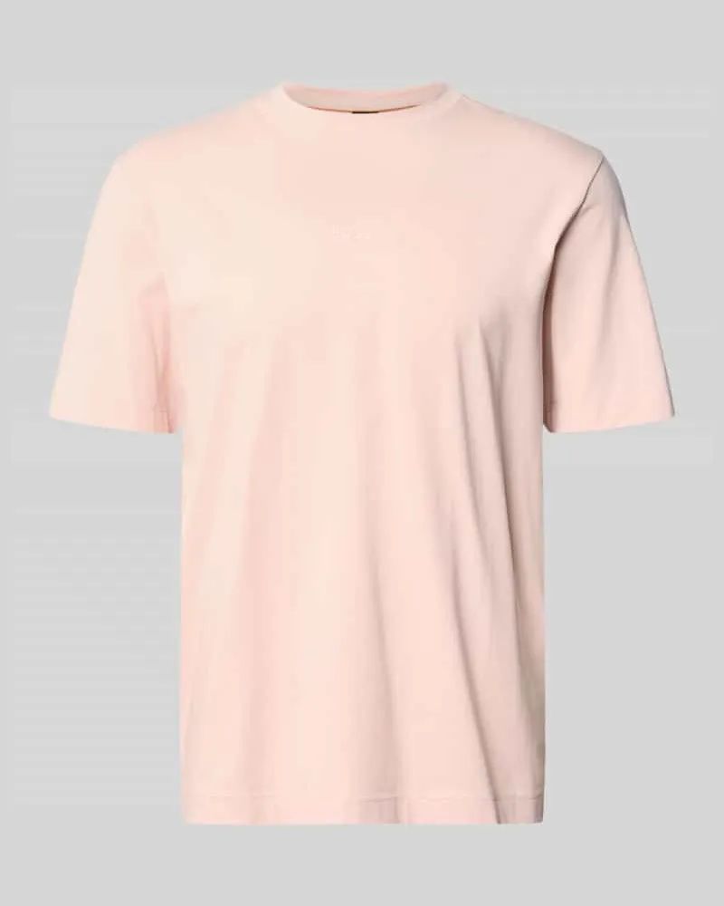 HUGO BOSS Relaxed Fit T-Shirt aus Baumwoll-Mix Modell 'TCHUP Hellrosa