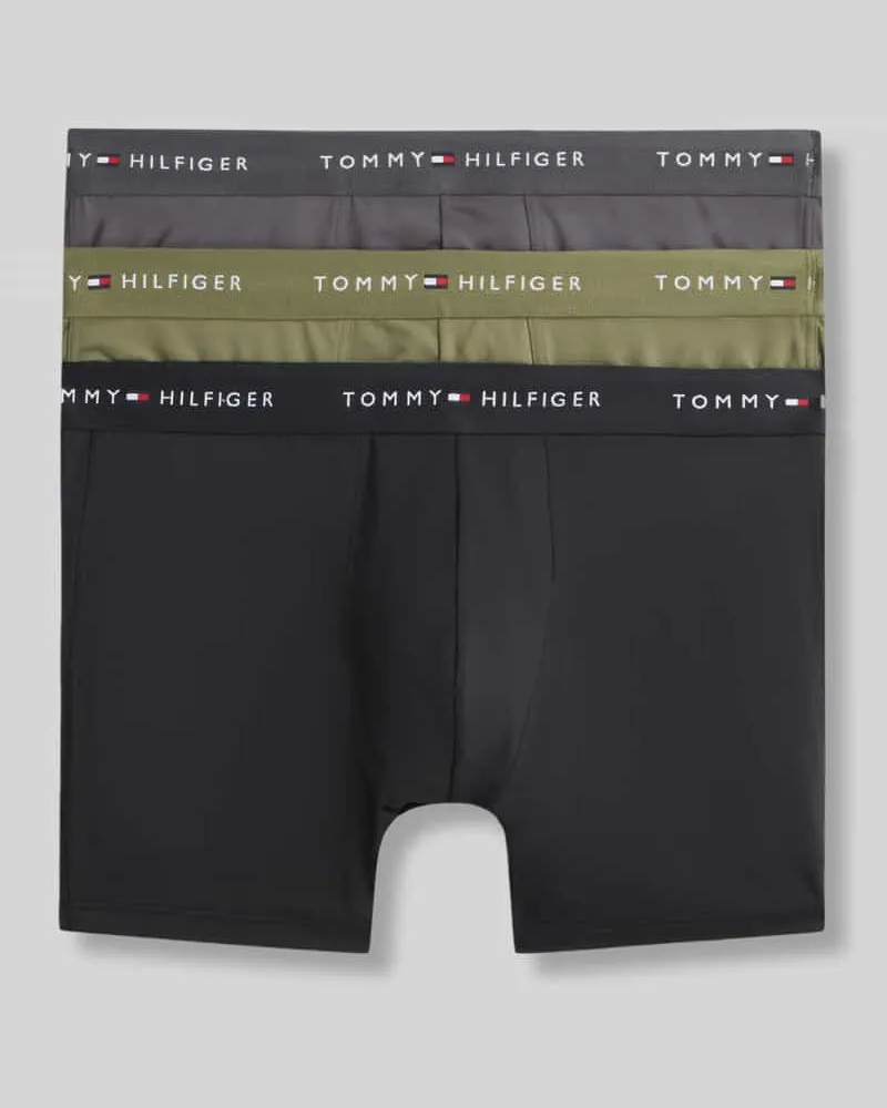 Tommy Hilfiger Pants mit Logo-Bund Modell '3P BOXER BRIEF Oliv