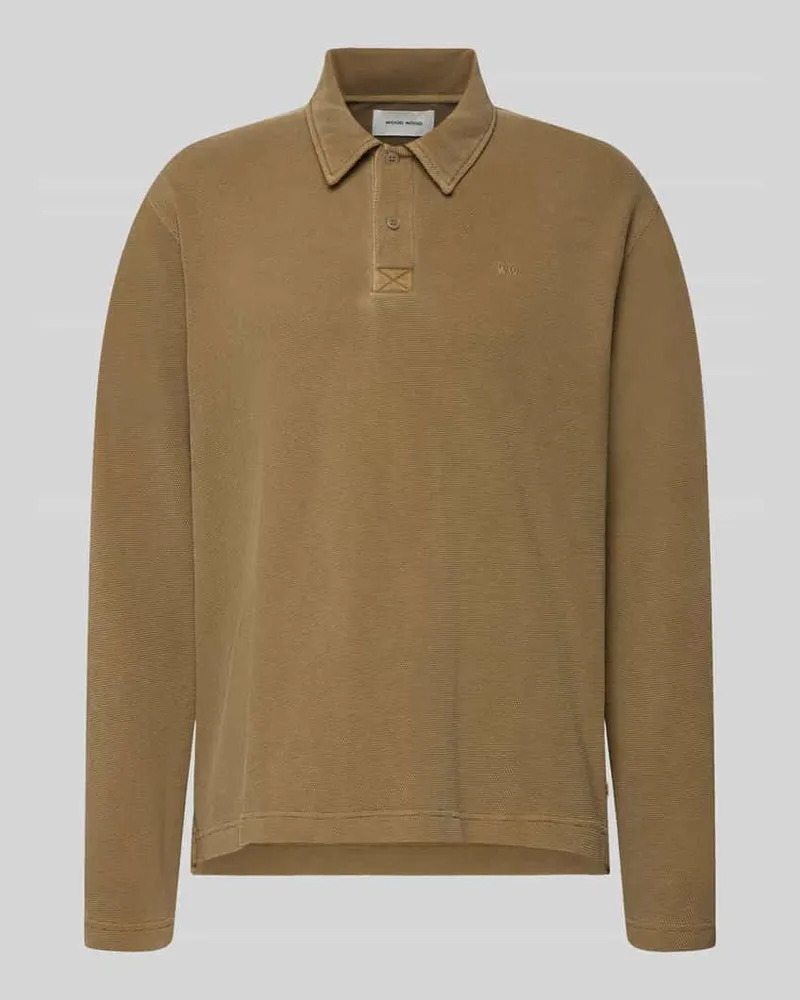 Wood Wood Loose Fit Poloshirt aus Baumwolle Modell 'Thiago Hellbraun