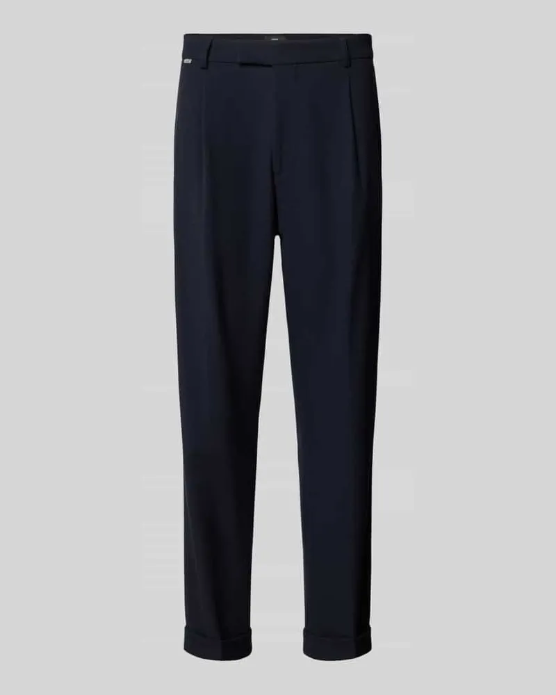 cinque Slim Fit Stoffhose mit Bundfalten Marine