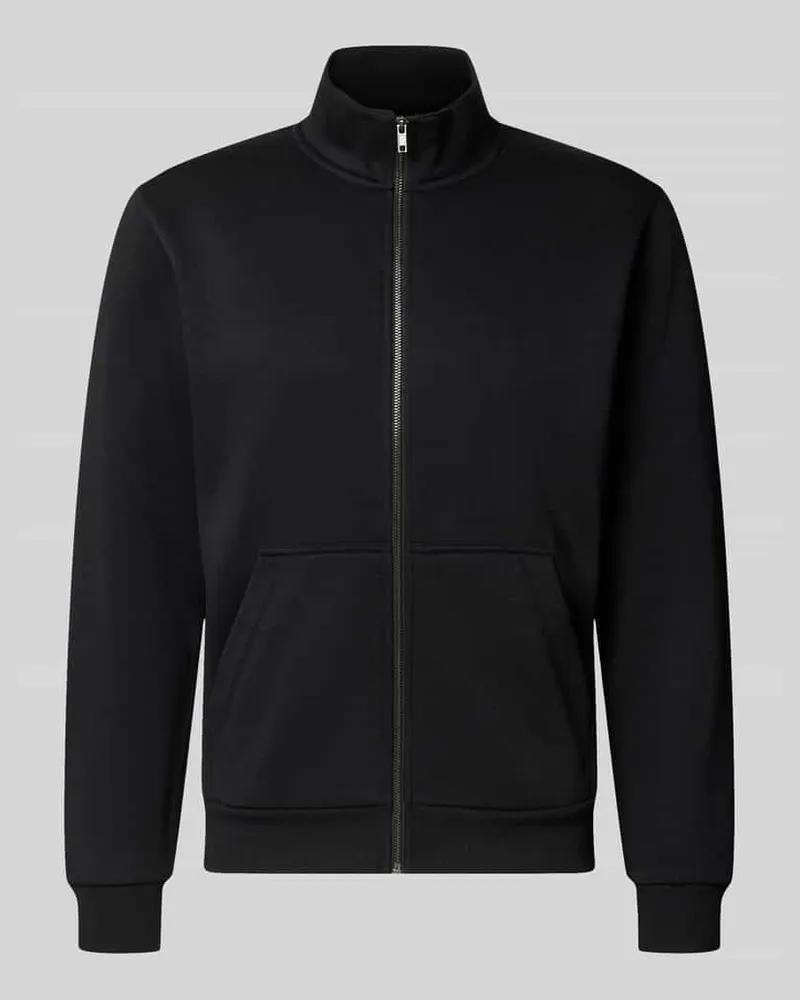 Jack & Jones Regular Fit Sweatjacke mit Baumwoll-Anteil Modell 'Bradley Black