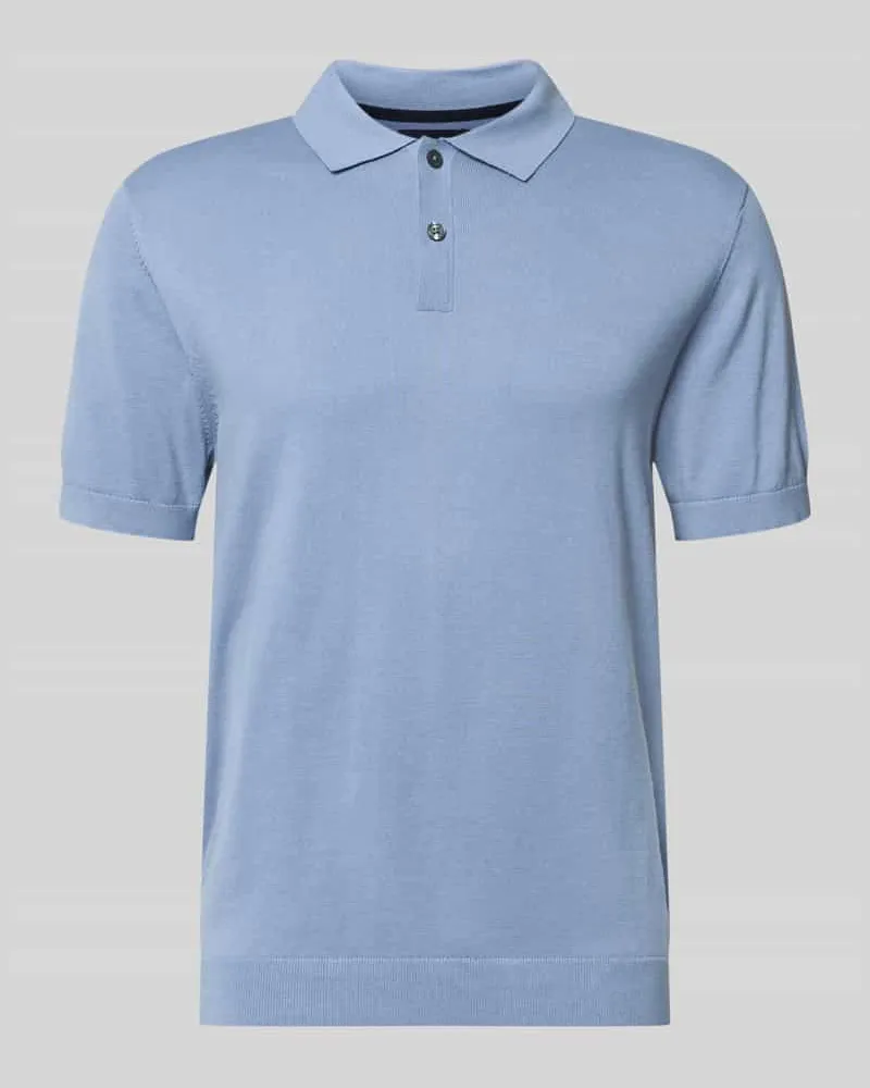Christian Berg Regular Fit Poloshirt in Strick-Optik Eisblau