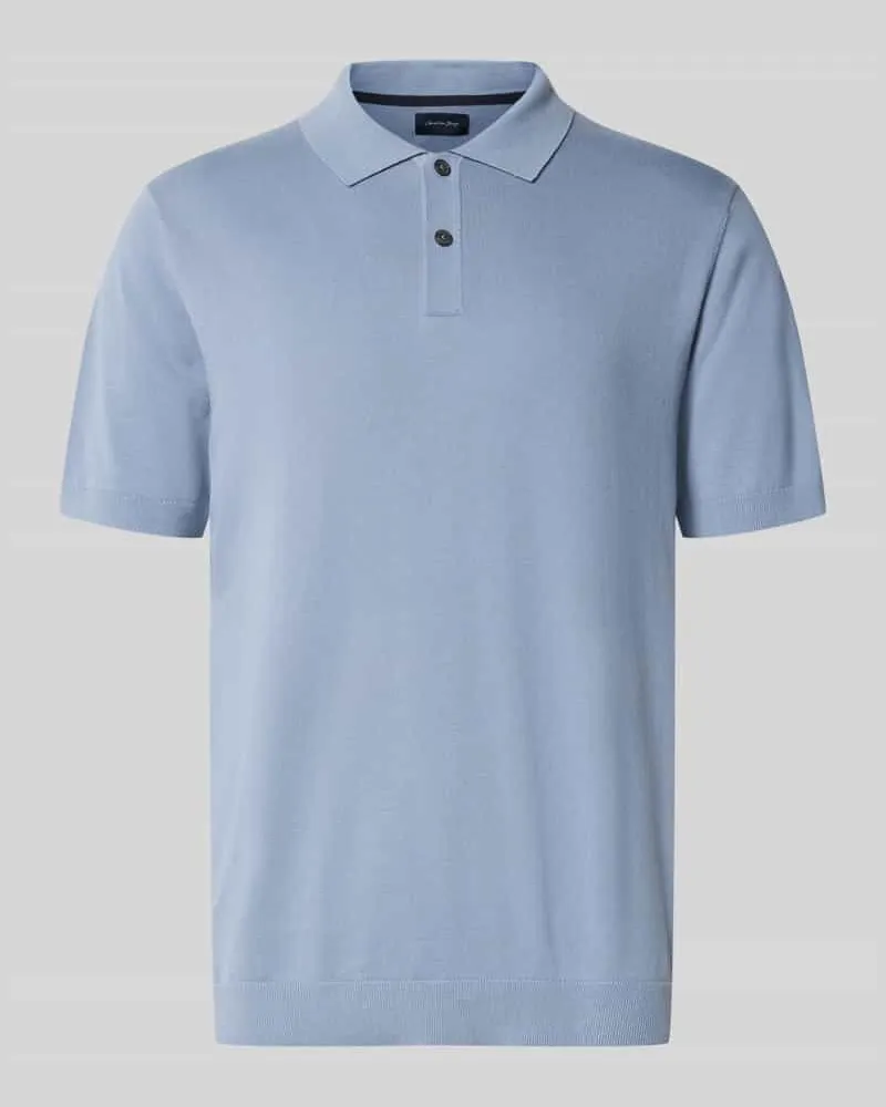Christian Berg Regular Fit Poloshirt in Strick-Optik Eisblau