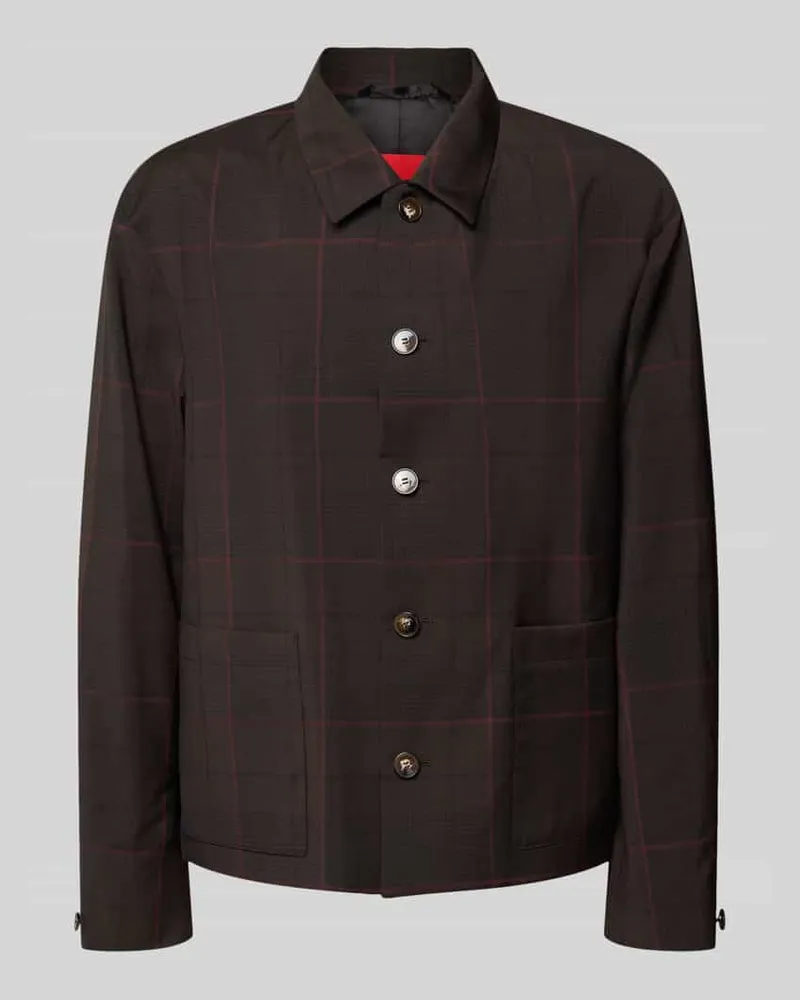 HUGO BOSS Slim Fit Sakko aus reiner Schurwolle Modell 'Hypetar Dunkelbraun