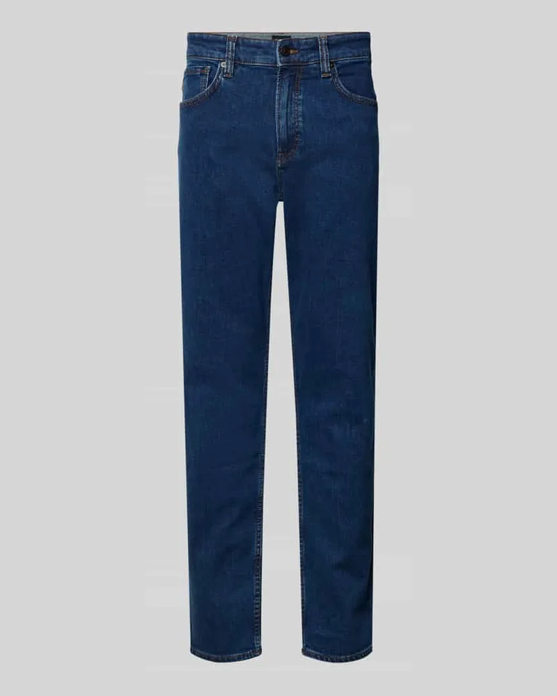 HUGO BOSS Regular Fit Jeans aus Baumwoll-Mix Modell 'RE.MAINE BO Jeansblau