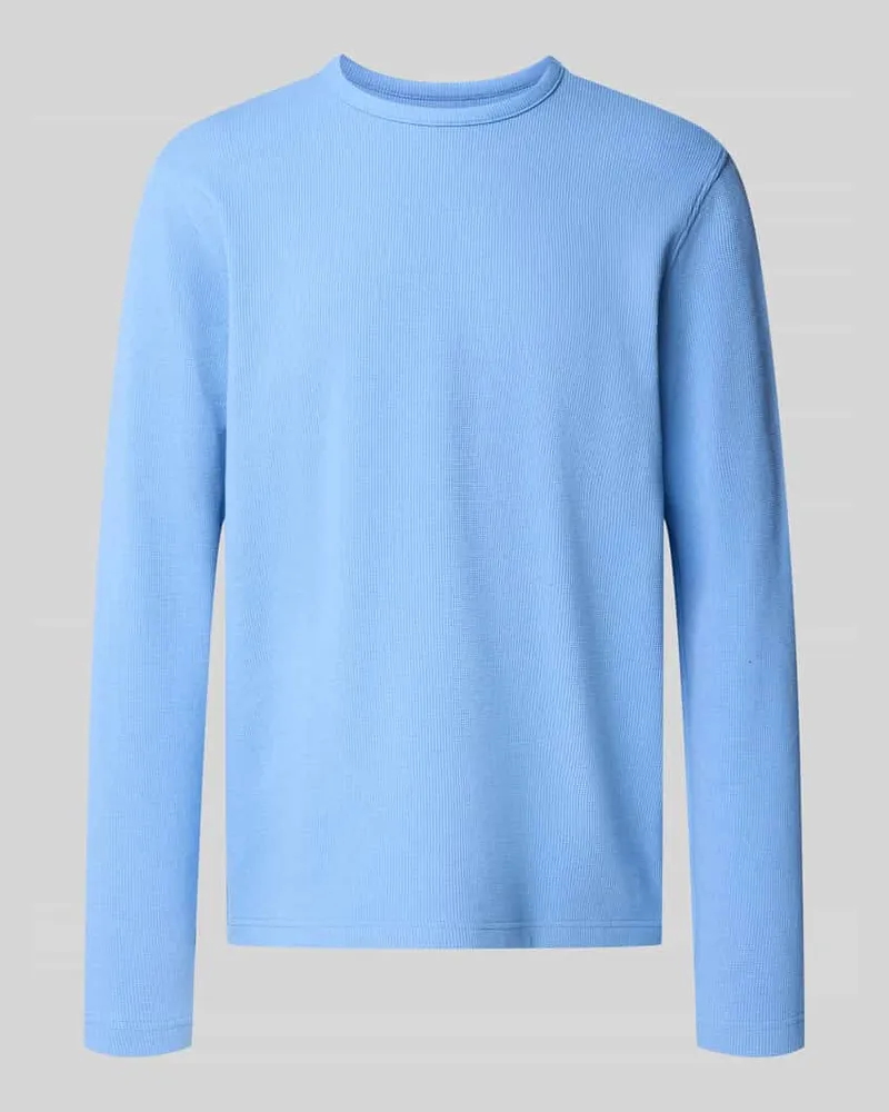 McNeal Longsleeve mit Strukturmuster und Rundhalsausschnitt Hellblau