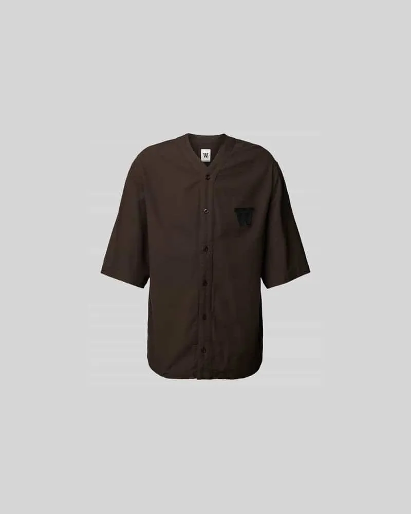 Wood Wood Regular Fit Freizeithemd in Strick-Optik Flanell
