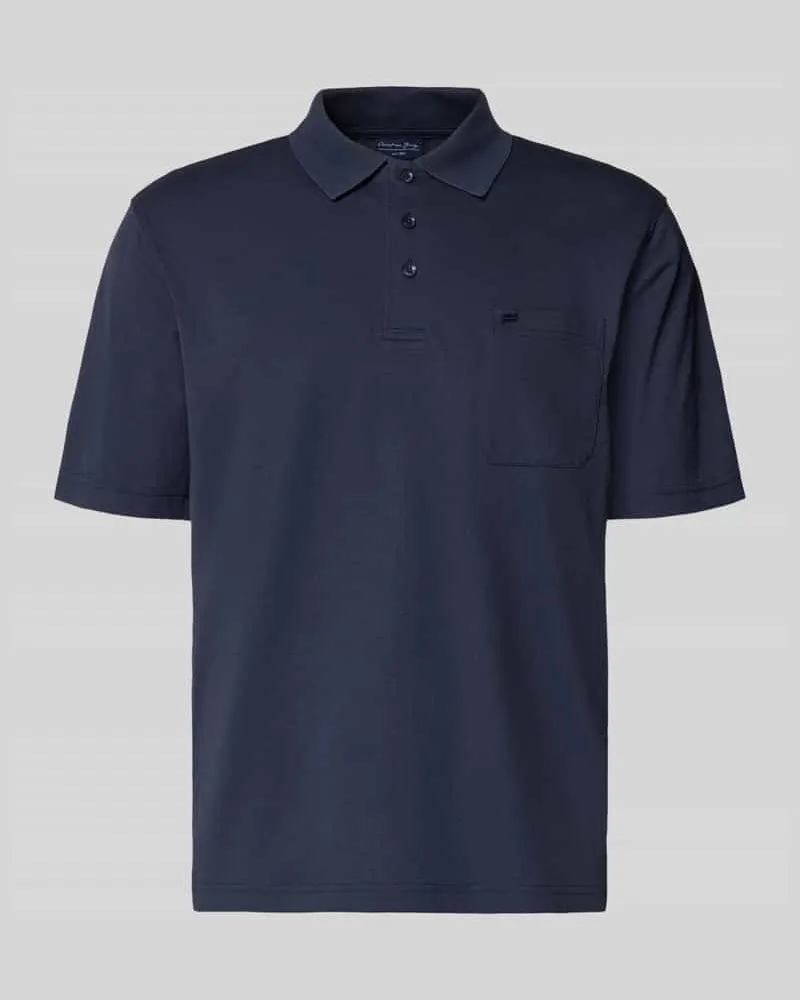 Christian Berg Regular Fit Poloshirt mit Brusttasche Marine