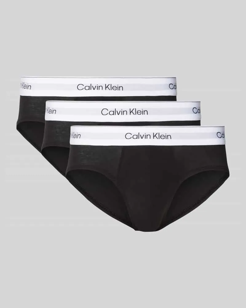 Calvin Klein Slip mit elastischem Label-Bund im 3er-Pack Black