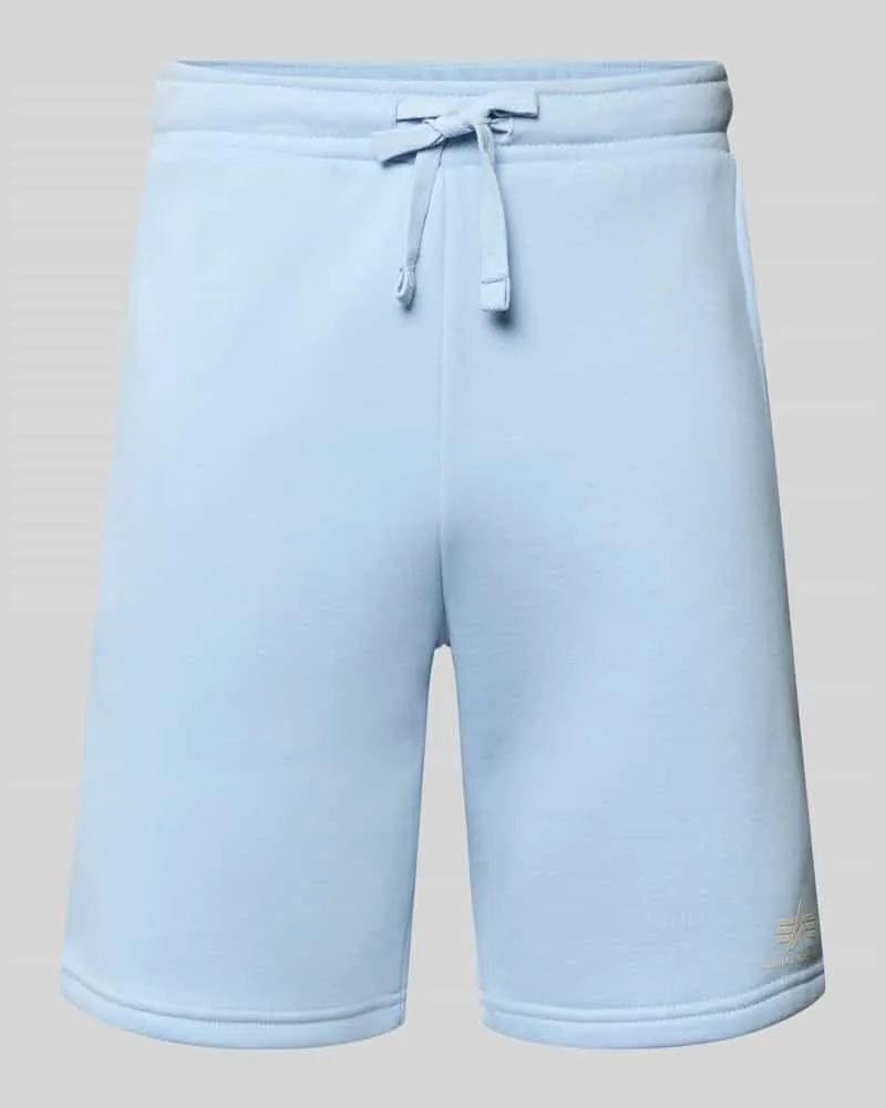 Alpha Industries Shorts mit Eingrifftaschen und Logo-Print Hellblau