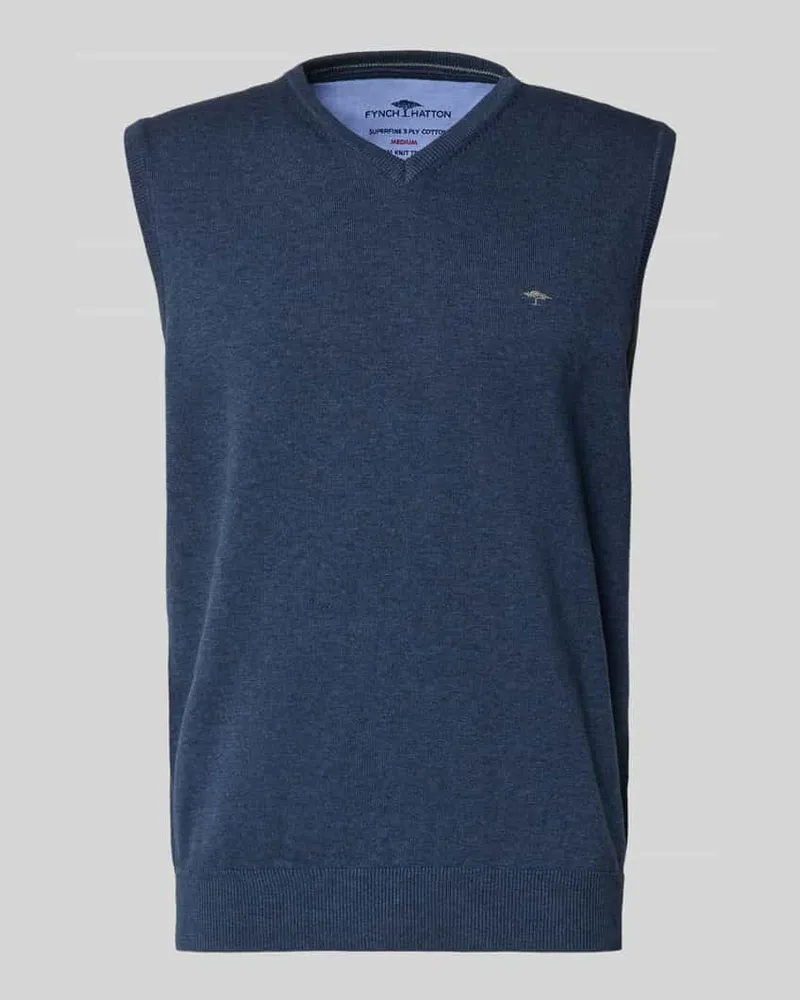 Fynch-Hatton Pullunder mit Label-Stitching Bleu