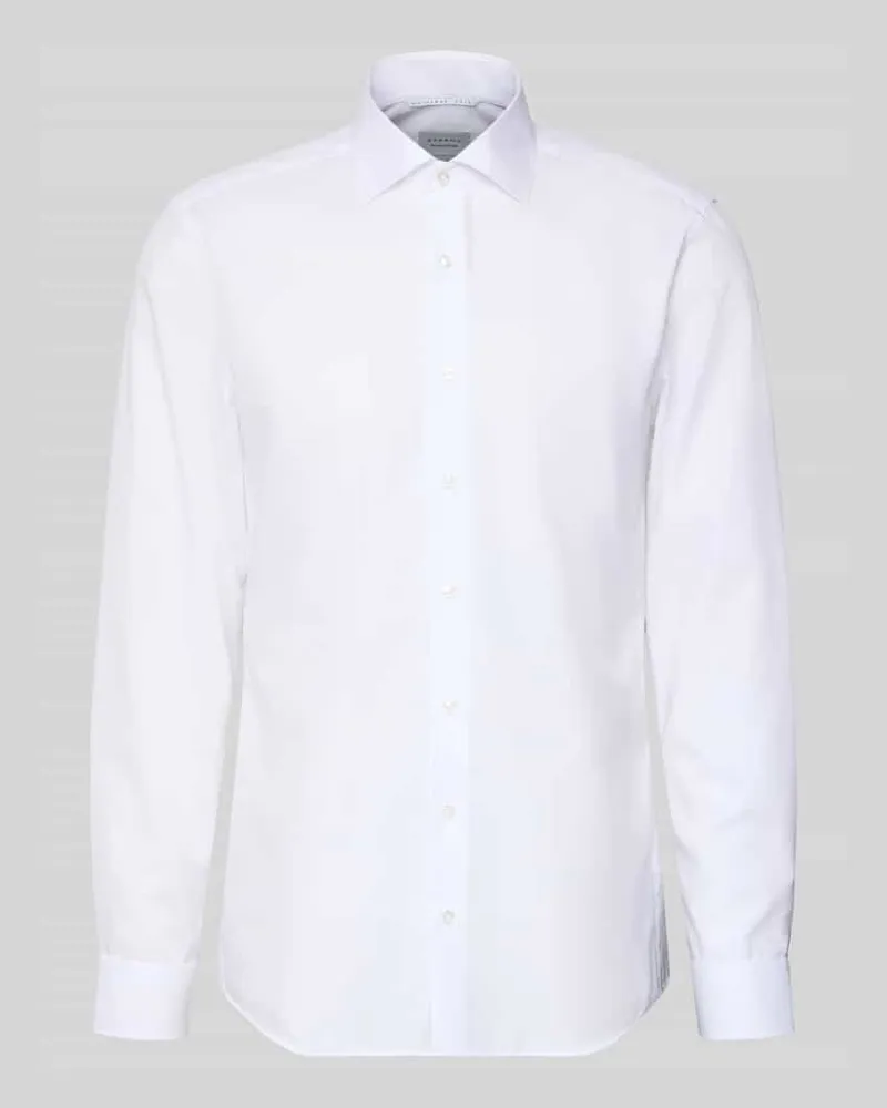 Eterna Slim Fit Business-Hemd mit Knopfleiste Weiss