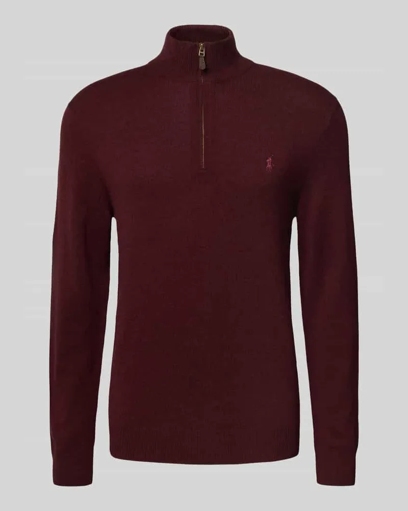 Ralph Lauren Strickpullover mit gerippten Abschlüssen Bordeaux