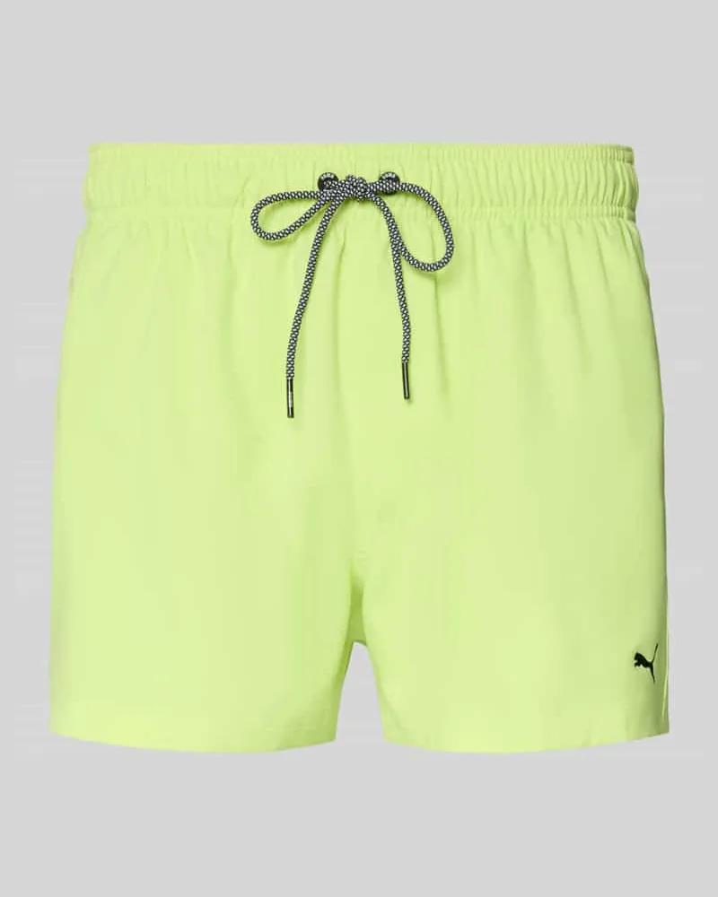 Puma Badehose mit Seitentaschen und Klettverschlusstasche hinten Neon