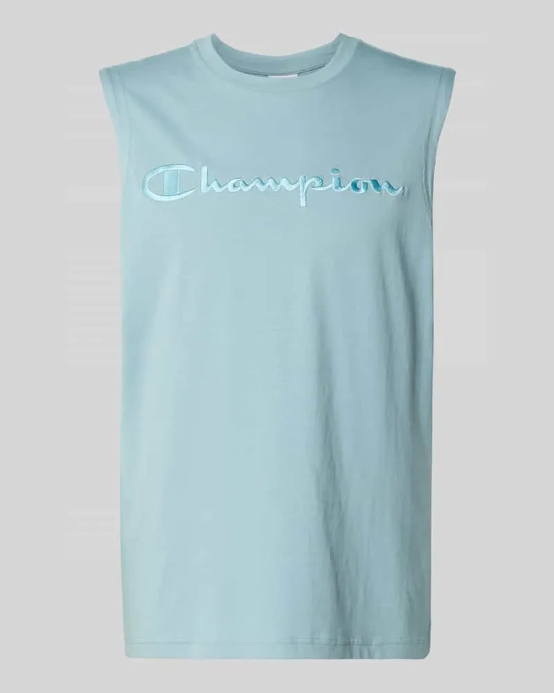 Champion Top mit Label-Stitching und Rundhalsausschnitt Aqua