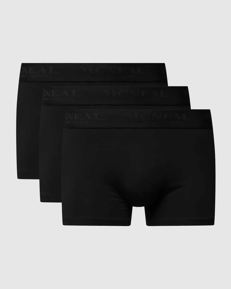 McNeal Trunks mit Label-Bund im 3er-Pack Black
