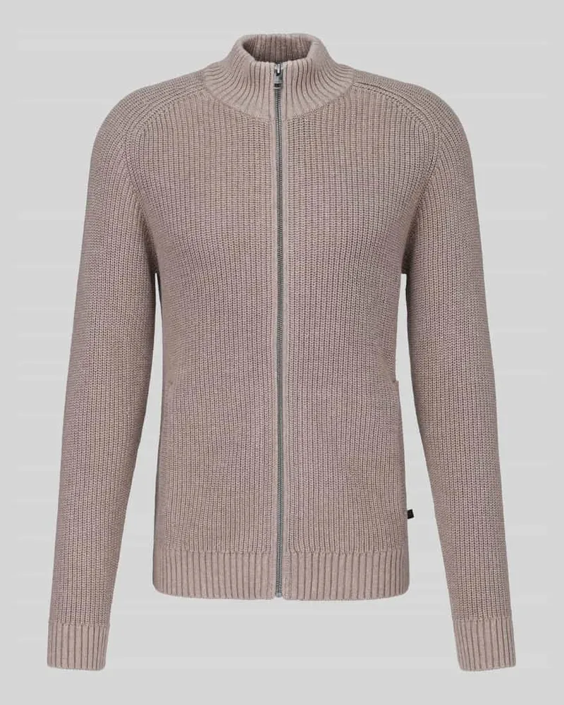 S.Oliver Strickjacke mit Reißverschluss Mittelbraun