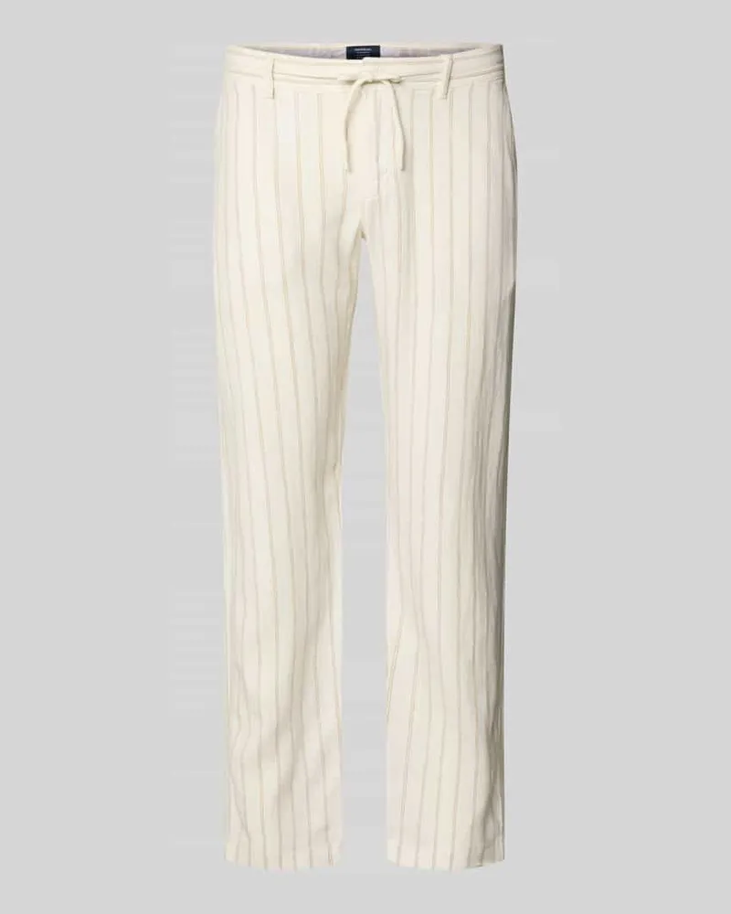 McNeal Regular Fit Hose aus Leinen-Viskose-Mix Ecru