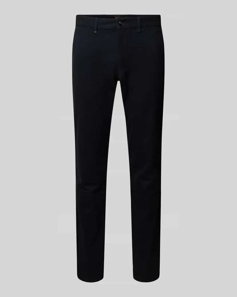 HUGO BOSS Slim Fit Chino in Melange-Optik Marine