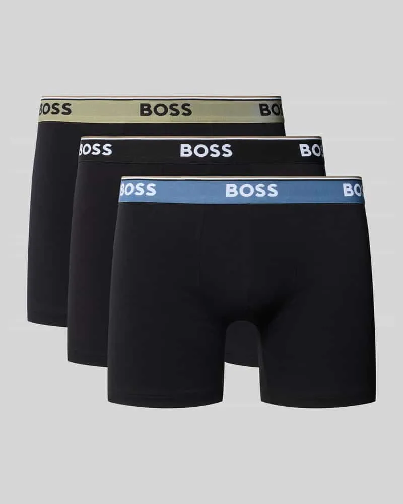 HUGO BOSS Trunks aus Baumwoll-Mix im 3er-Pack Oliv