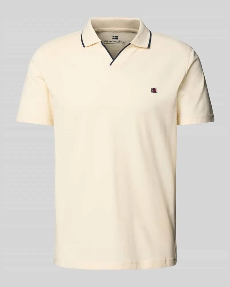 Christian Berg Regular Fit Poloshirt mit Logo-Stitching und Polokragen Metallic