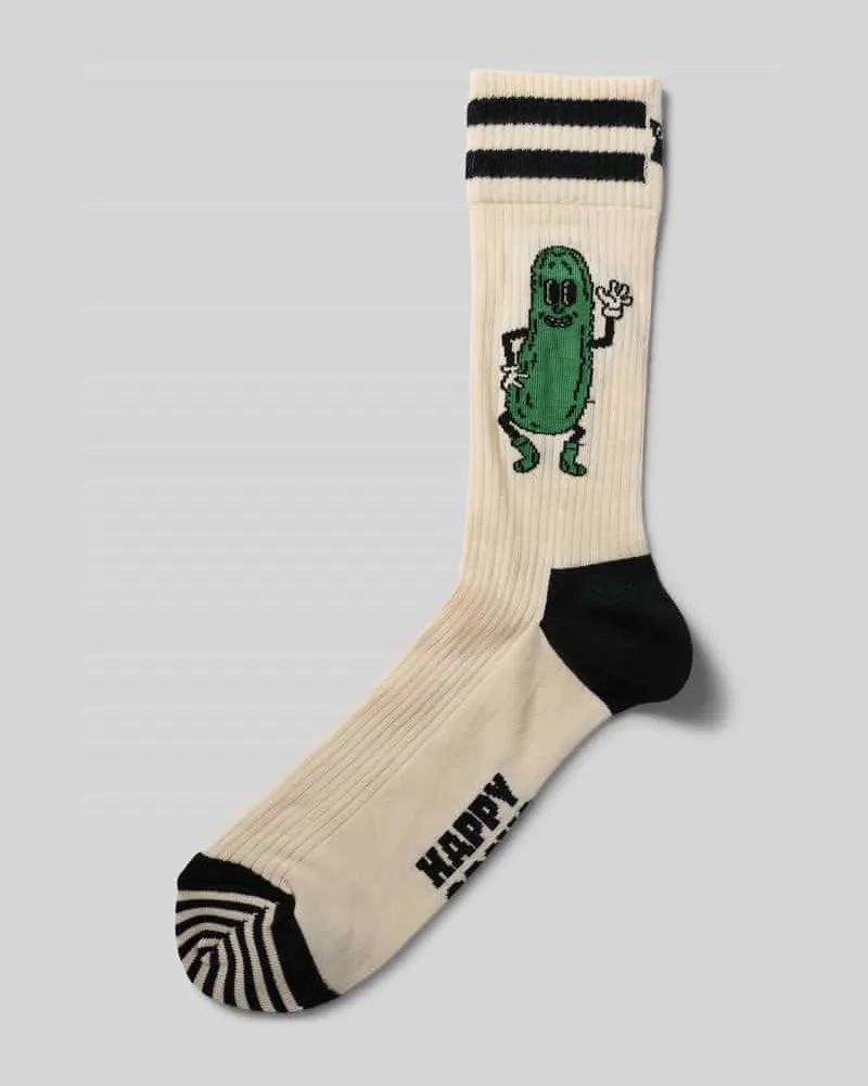 Happy Socks Socken mit geripptem Abschluss Offwhite