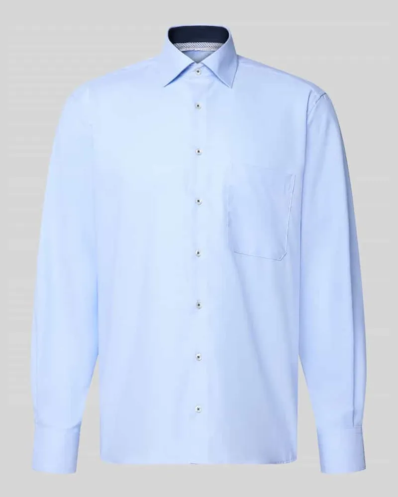 Eterna Comfort Fit Businesshemd aus Baumwolle mit Kentkragen Bleu
