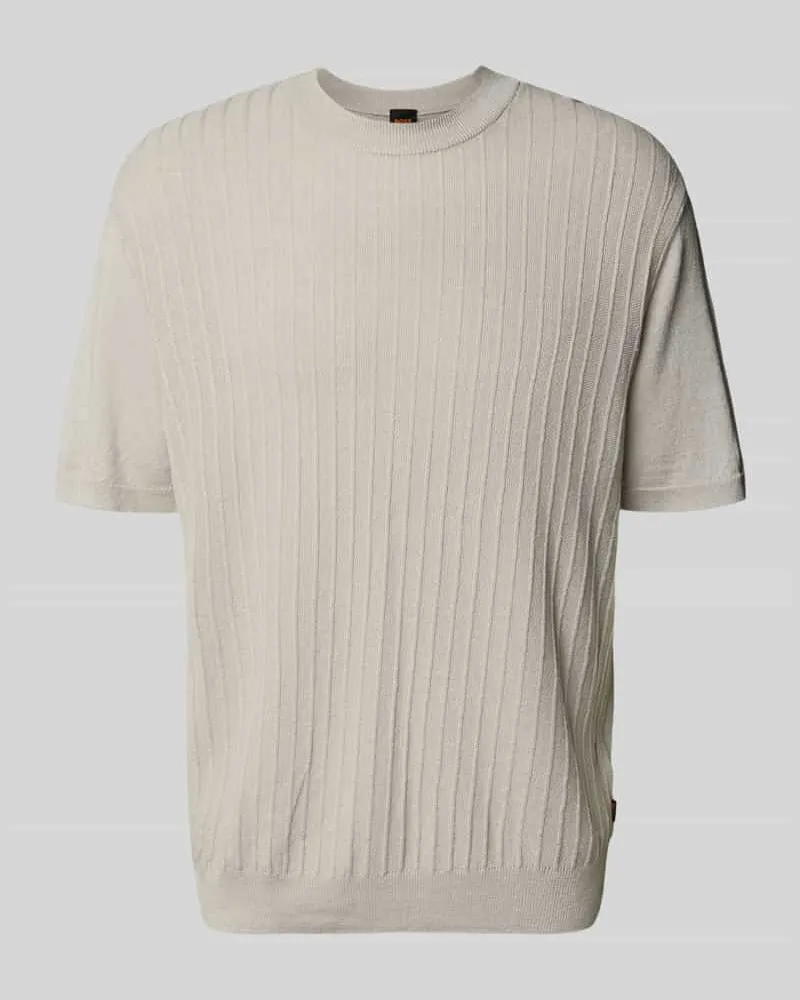 HUGO BOSS Regular Fit T-Shirt aus Leinen-Baumwoll-Mix Modell 'KAJORDINO Sand