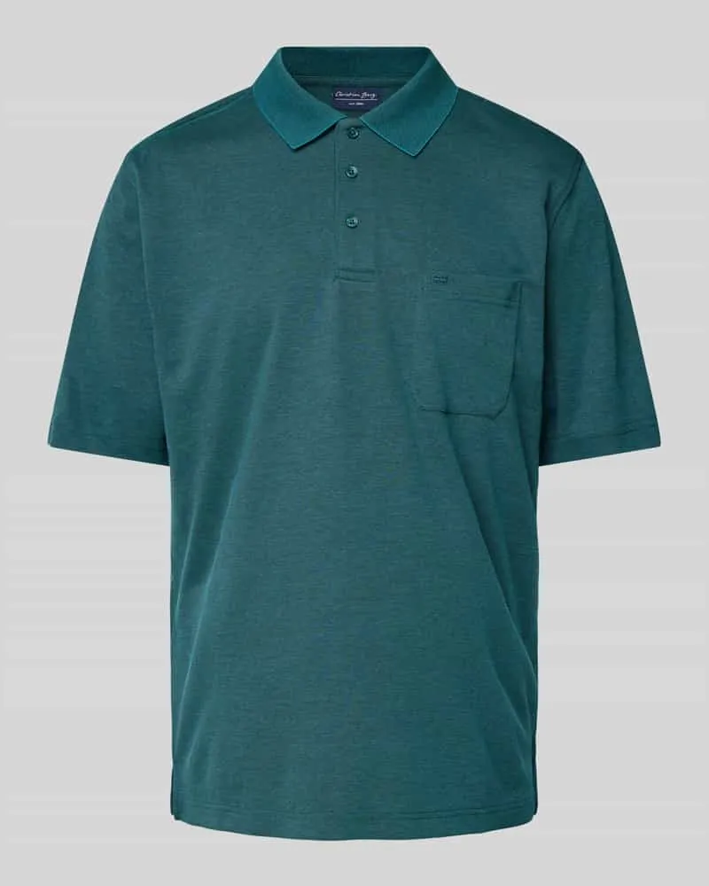 Christian Berg Regular Fit Poloshirt mit Brusttasche Lagune