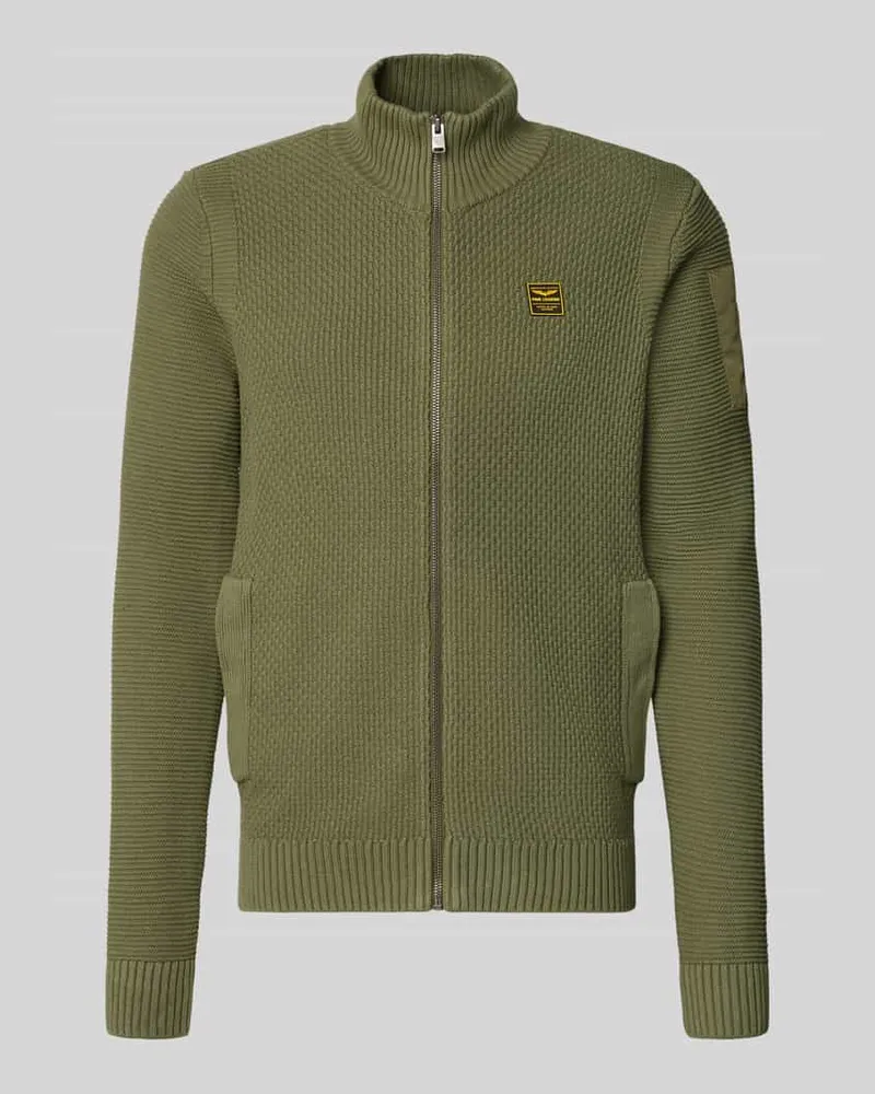 PME Legend Strickjacke mit Reißverschluss Oliv