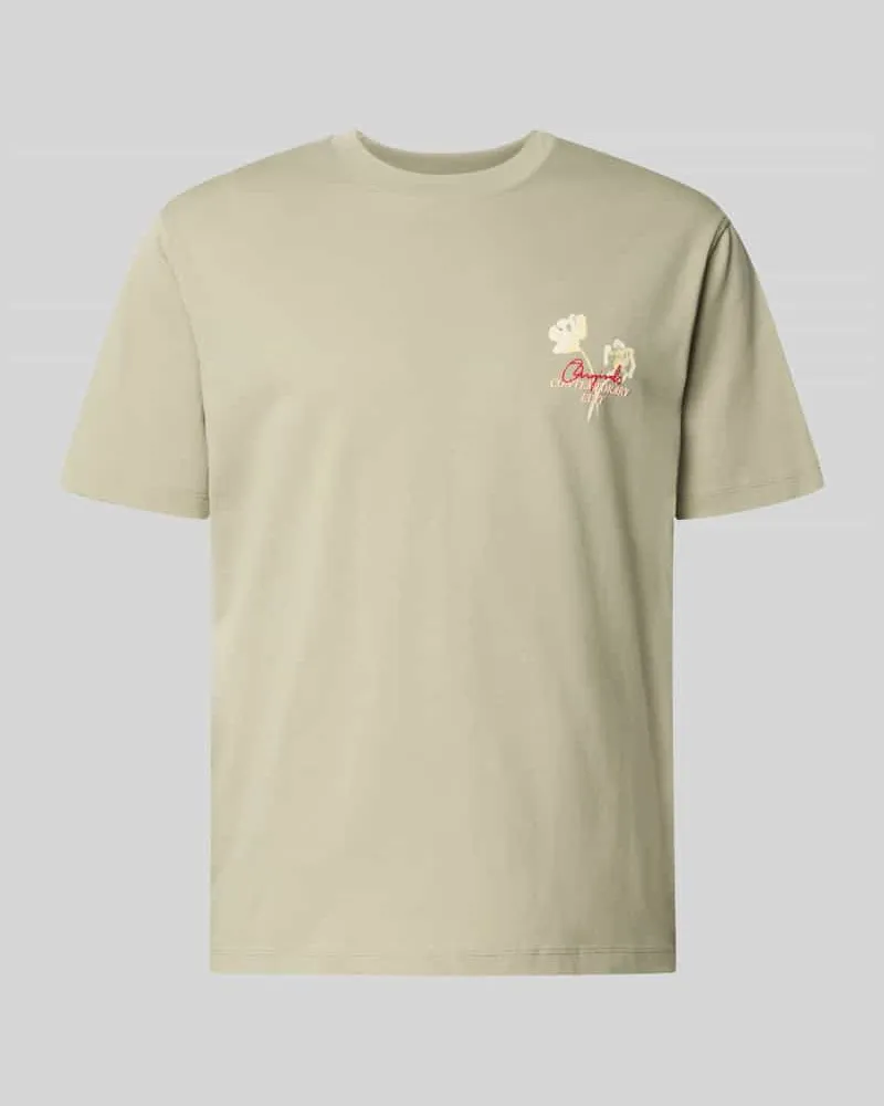 Jack & Jones T-Shirt mit Motiv-Print und Rundhalsausschnitt Schilf