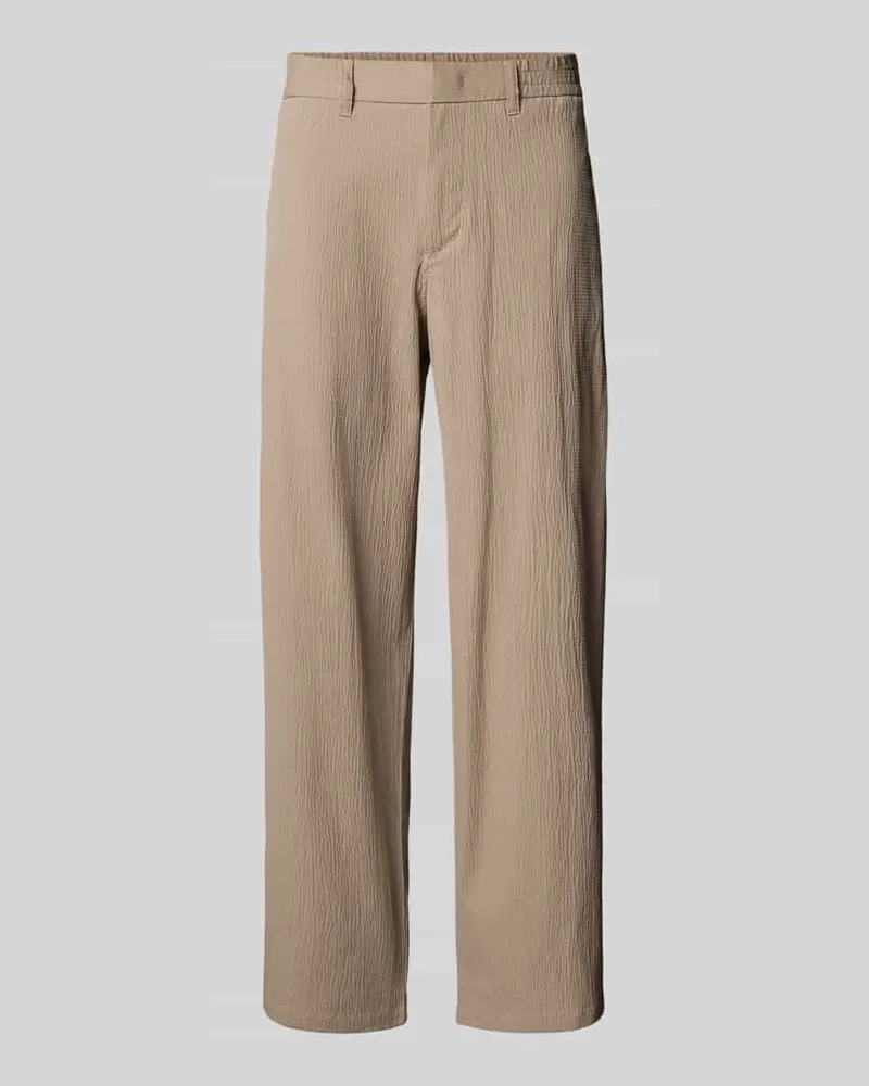 Armani Exchange Straight Leg Hose mit Strukturmuster Beige