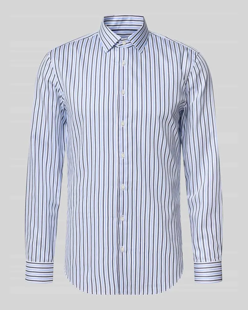 JAKE*S Businesshemd mit feinen Streifen Bleu