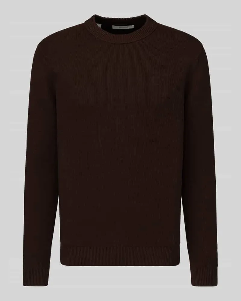 Selected Regular Fit Strickpullover aus reiner Baumwolle Modell 'DANE Schoko