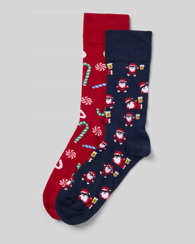 Christian Berg Socken mit geripptem Abschluss Dunkelrot