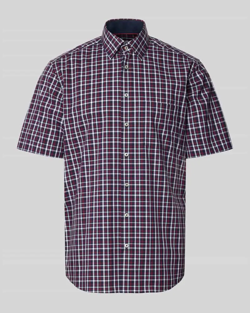 Eterna Regular Fit Business-Hemd aus Baumwolle mit Kentkragen Marine