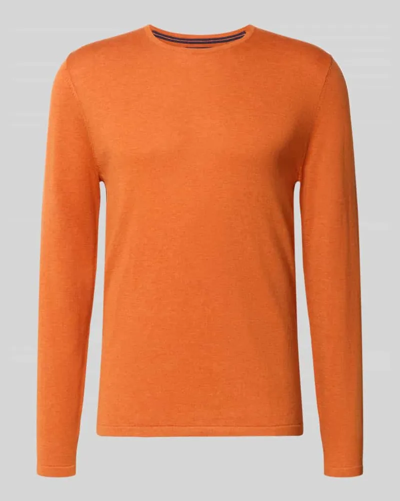 Christian Berg Strickpullover aus Baumwolle mit Rundhalsausschnitt Orange
